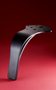 AF113 Matte Black Iron Sofa Leg with Dual Curved 7-Shaped Plates